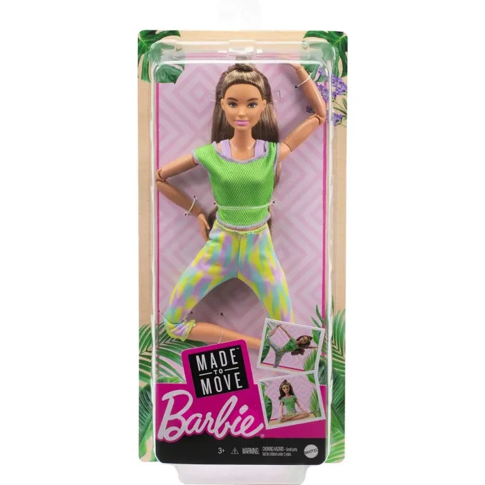 Barbie Безграничные движения Кукла Барби Шатенка в зелёном - фото 2 - id-p111996677