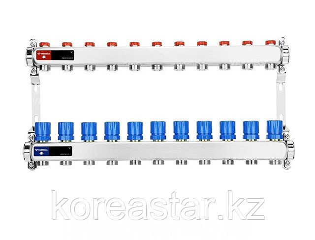 Распределительный коллектор для отопления Varmega 1" 11х3/4"ЕК, нержавейка