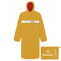 Рабочий плащ дождевик со светоотражающей полоской и козырьком в чехле MA-001 желтый