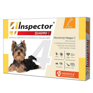 Inspector Quadro Капли от паразитов для собак 1 - 4 кг