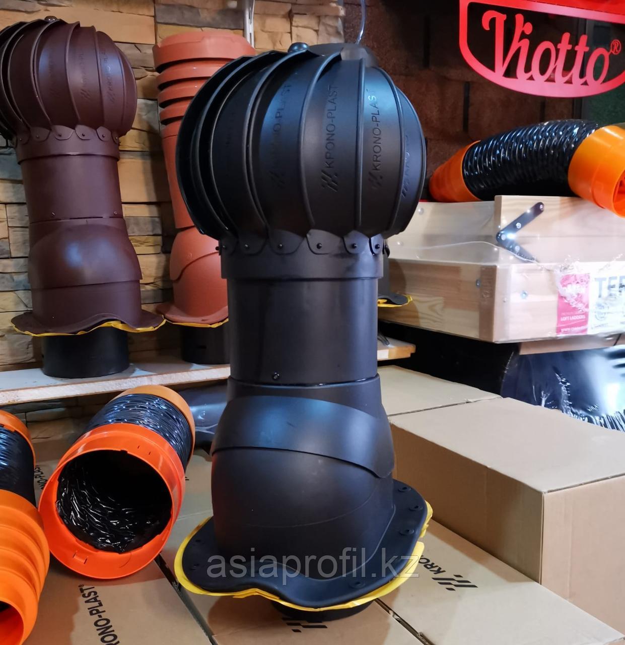 Вентиляционный выход с турбиной ROTOLINE Ø150 мм Чёрный RAL 9005