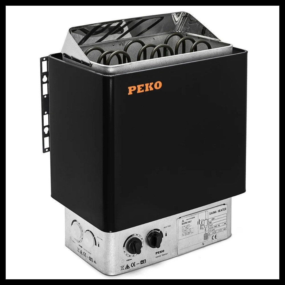 Электрическая печь для сауны Peko EH-60 Black (со встроенным пультом, мощность = 6,0 кВт) - фото 1 - id-p74177335