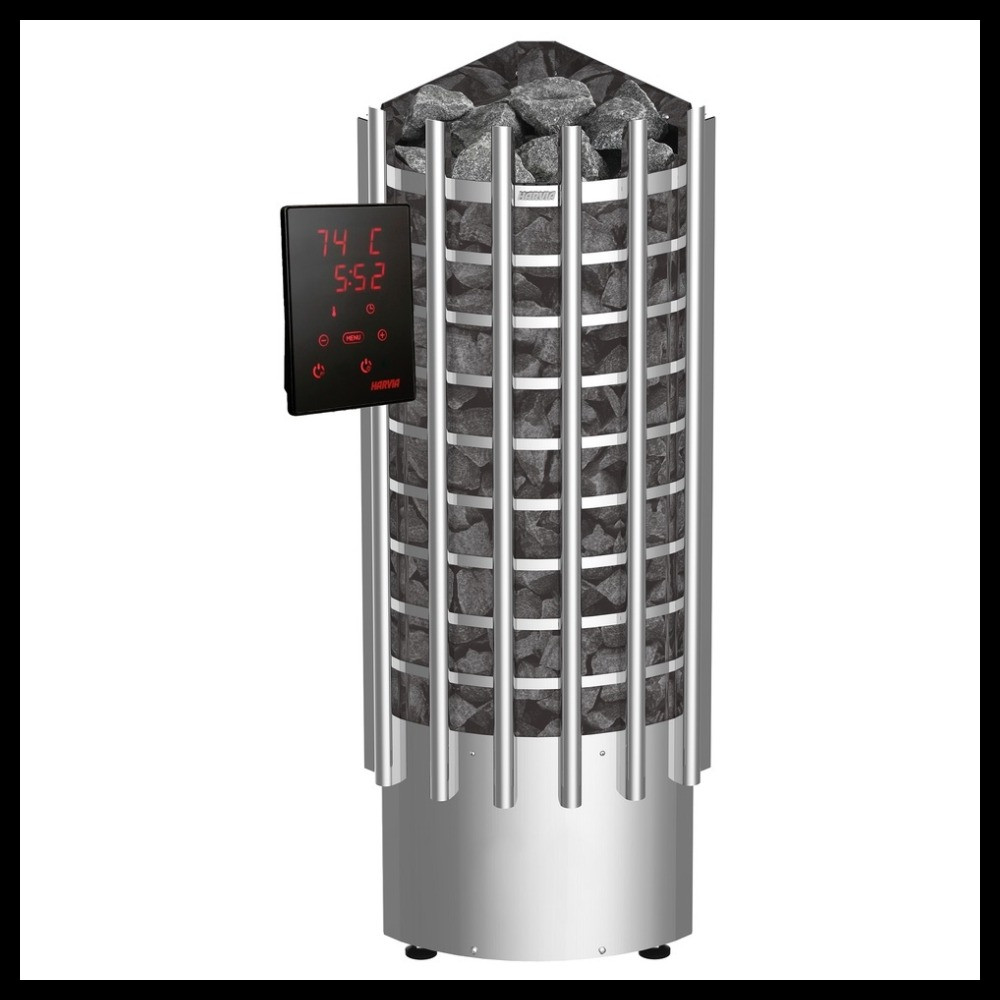 Электрическая печь для сауны Harvia Glow Corner TRC90XE (сенсорный пульт в комплекте, мощность = 9,0 кВт)