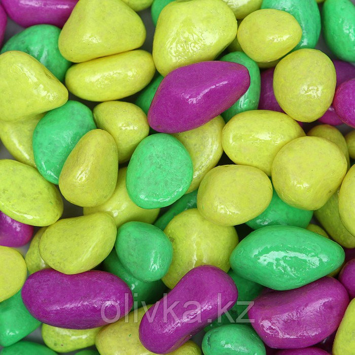 Галька декоративная, флуоресцентнная микс: лимонный, зеленый, пурпурный, 350 г, фр.8-12 мм - фото 1 - id-p110924080