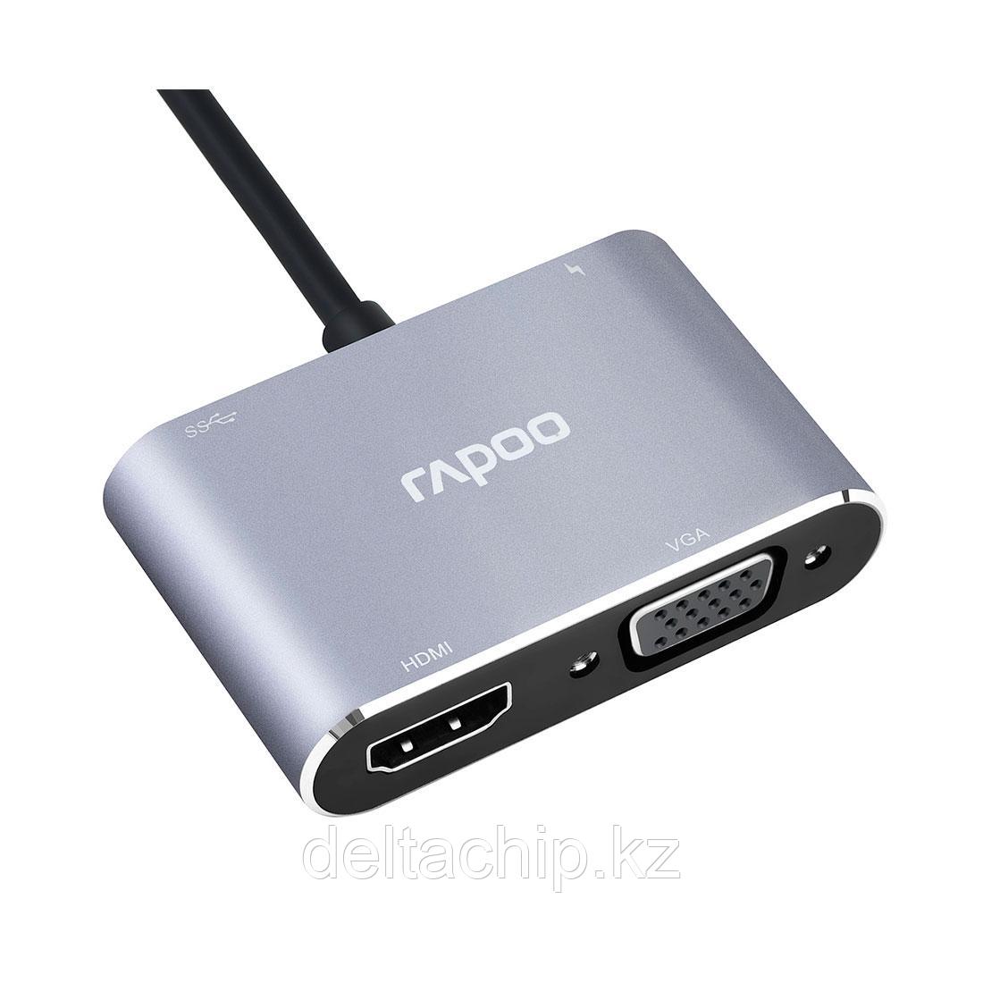 Мультифункциональный адаптер, Rapoo, XD30, 1xHDMI, 1xVGA, Grey - фото 3 - id-p111978295