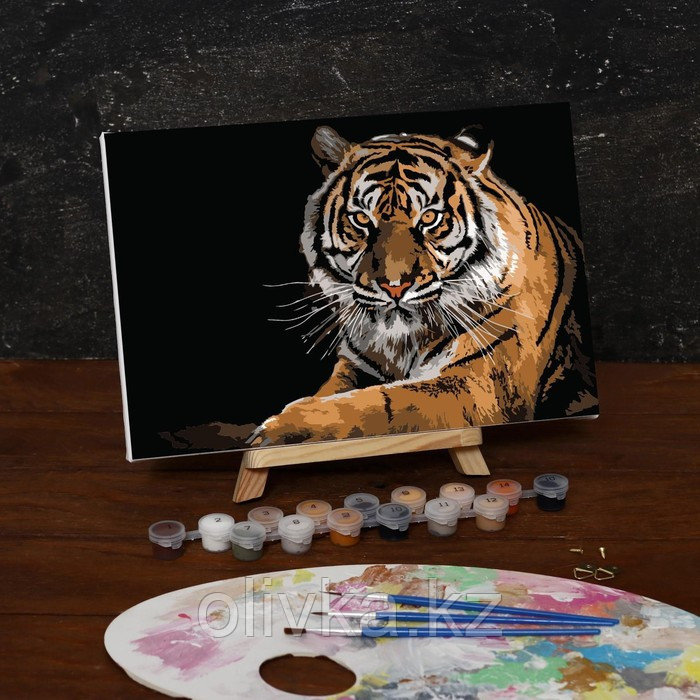 Картина по номерам на холсте с подрамником «Тигр», 30х20 см - фото 2 - id-p105455756