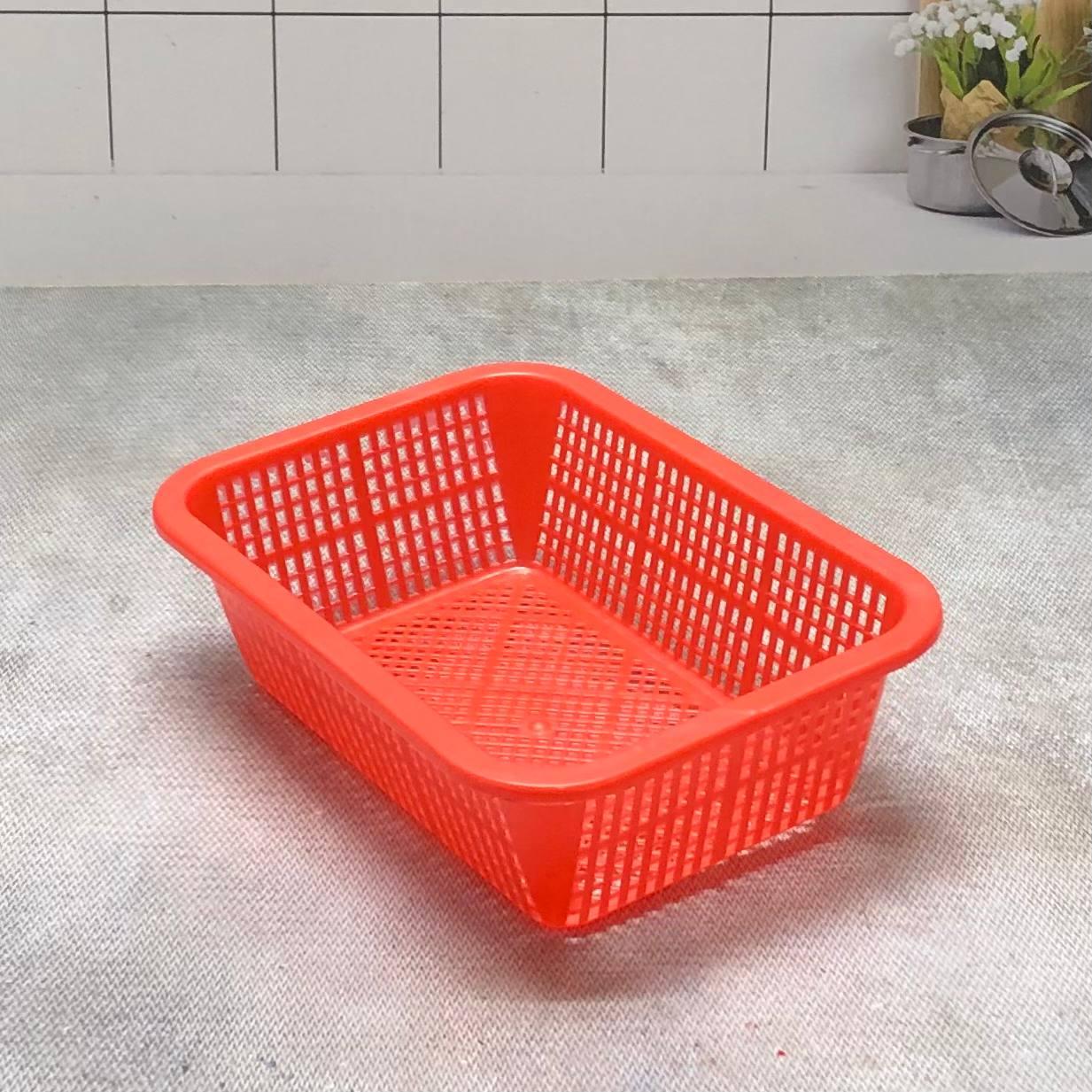 Корзинка для хранения мелочей 15х21х6см красная