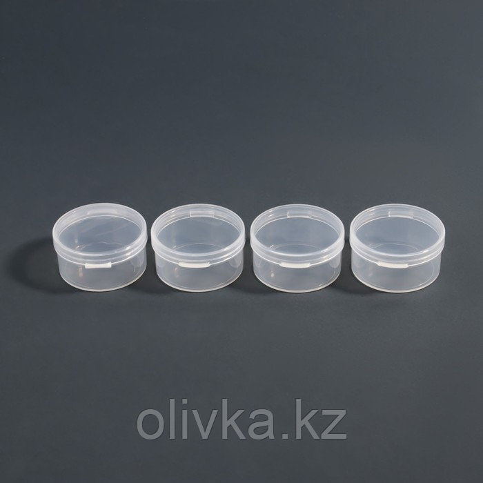 Набор контейнеров для декора, 4 шт, d = 4 × 1,9 см, цвет прозрачный - фото 6 - id-p110930244
