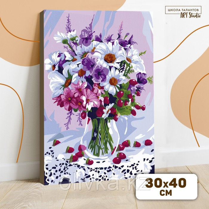 Картина по номерам на холсте с подрамником «Натюрморт с цветами», 30х40 см - фото 1 - id-p110945891