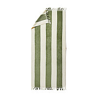 Пляжное полотенце VINGA Valmer, 80х180 см, зеленый; белый, Длина 180 см., ширина 80 см., высота 0,5 см.,