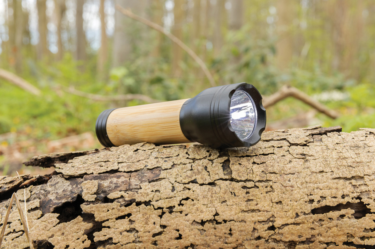 Фонарь Lucid из бамбука и переработанного пластика RCS, 1 Вт, черный; коричневый, Длина 3,3 см., ширина 3,3 - фото 7 - id-p112016866