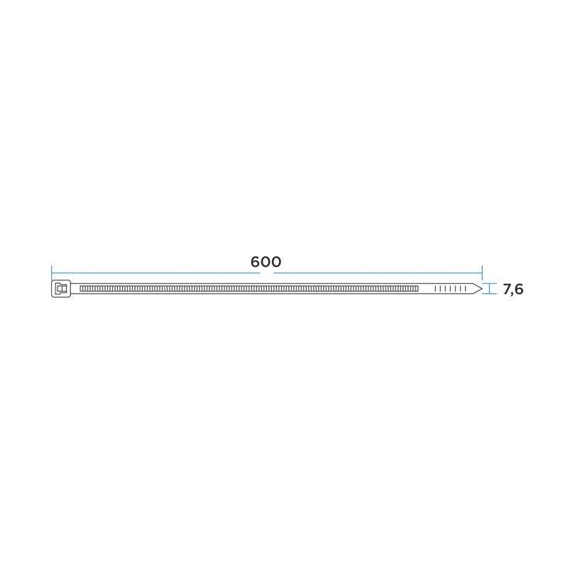 Стяжка кабельная нейлоновая 600x7,6мм, белая (100 шт/уп) REXANT - фото 2 - id-p111587133