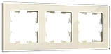 BRITE Рамка 3 -местная РУ-3-2-БрВа стекло ванильный ИЭК, фото 2