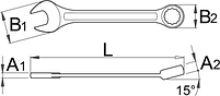 Ключ комбинированный удлинённый (полированные головки) UNIOR 120/1, фото 2