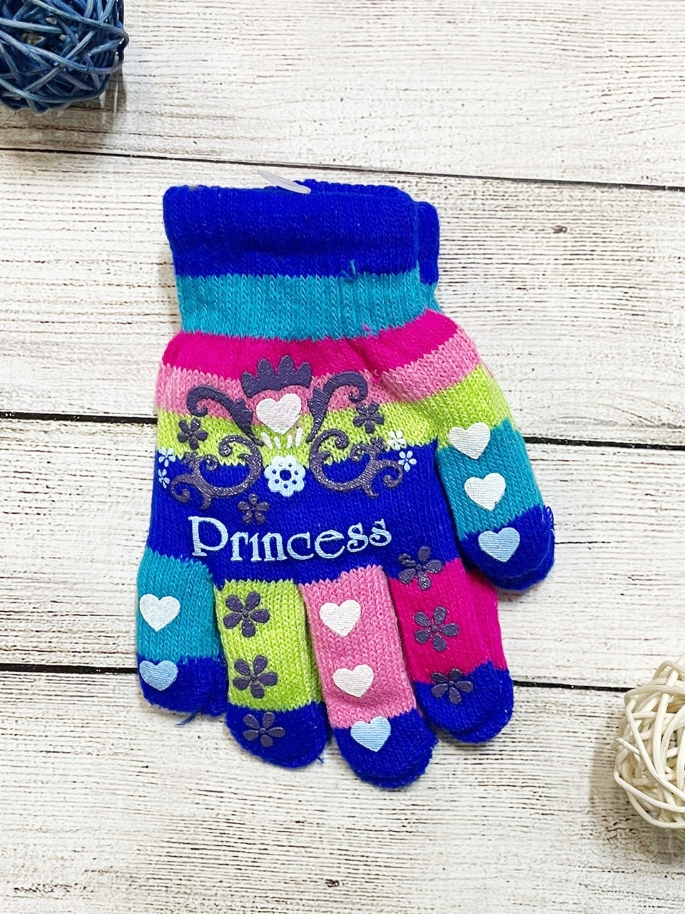 Детские перчатки Princess синие - фото 4 - id-p112016994