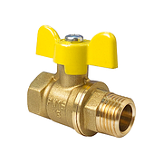 Кран шаровой латунь ГАЗ 11б27п Ду 15 G1/2" Ру16 ВР/НР БАБОЧКА (96/24)