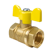 Кран шаровой латунь ГАЗ 11б27п Ду 15 G1/2" Ру16 ВР БАБОЧКА (96/24)