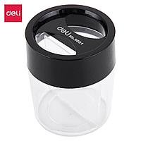 Скрепочница магнитный прозрачный контейнер Deli 58*75mm синий/черный 9881