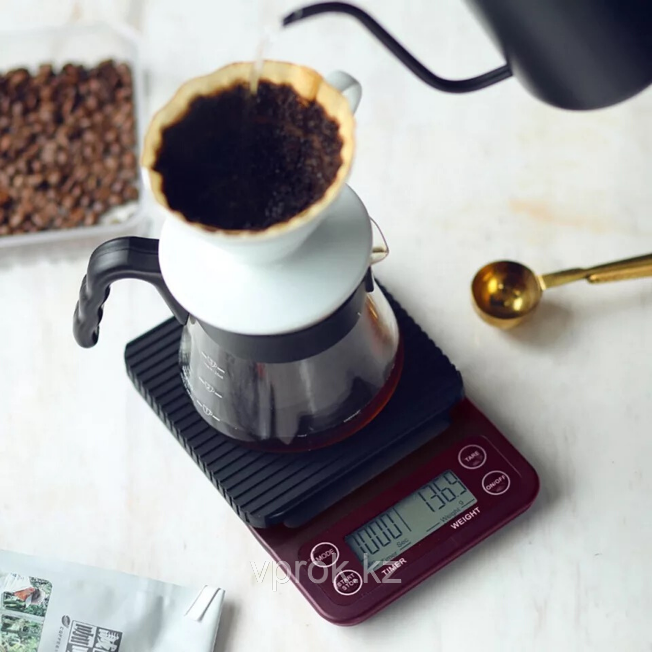 Кофе весы с таймером для бариста до 3 кг шаг 0,1 г - фото 3 - id-p112024084