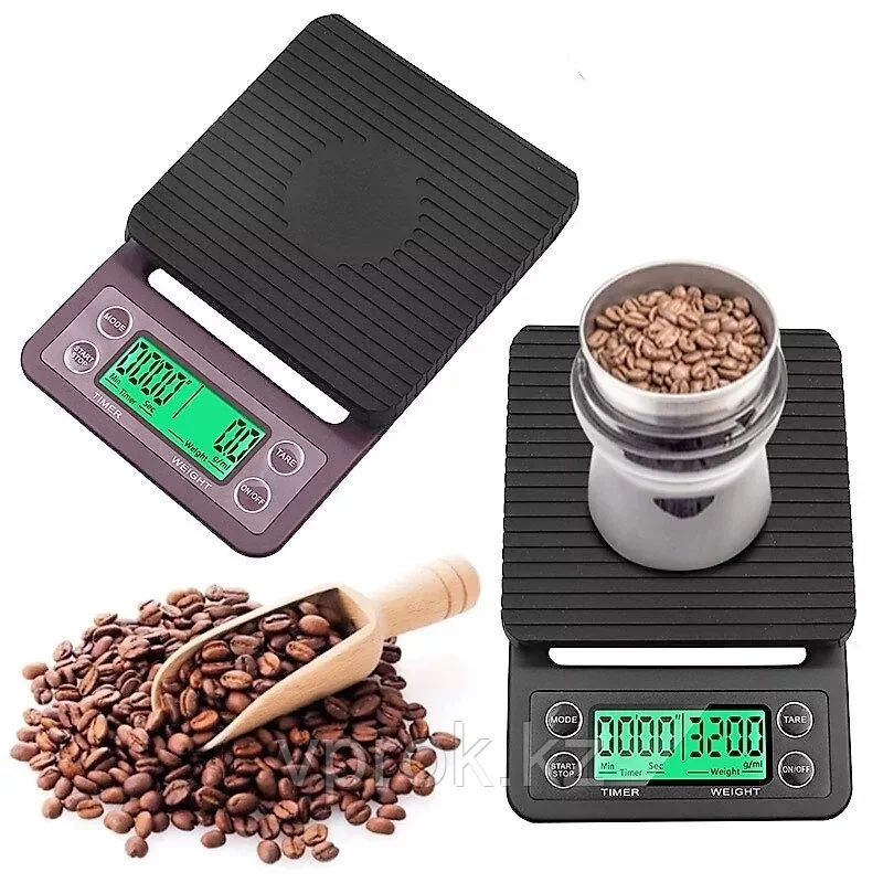 Кофе весы с таймером для бариста до 3 кг шаг 0,1 г - фото 4 - id-p112024084