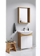 Тумба напольная «BASIC» 75см с умывальником Элеганс 750 (керамика), цвет дуб золотой, BAS0107DZ, ТМ «AQWELLA»