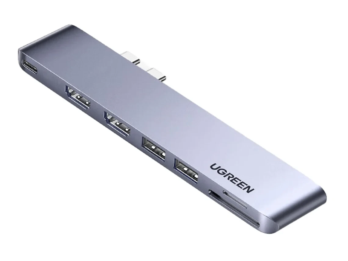 UGREEN 80548 Конвертер сигнала CM356, Dual USB-C To 2*USB 3.0 A+USB-C Female+ 2*HDMI+TF/SD - фото 2 - id-p112024886