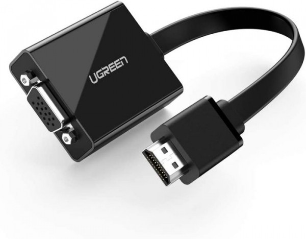 UGREEN 40248 Адаптер MM103, HDMI to VGA, 25cm, Black