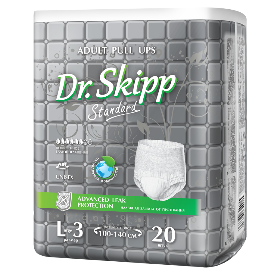 Подгузники-трусы д/взрослых DR.SKIPP Standard р-р L-3 (20 шт.)