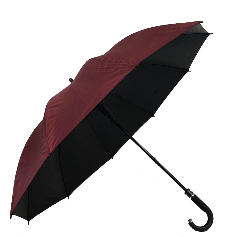 Зонт трость мужской автомат 95 см бордовый, фото 1