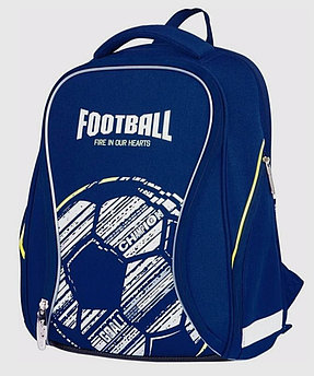 Ранец школьный ортопедический Berlingo Nova "Football" RU05203, 37*28*18 см, 2 отделения, 2 кармана, синий