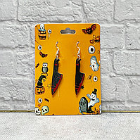 Сережки на Halloween в виде кровавых ножей черный