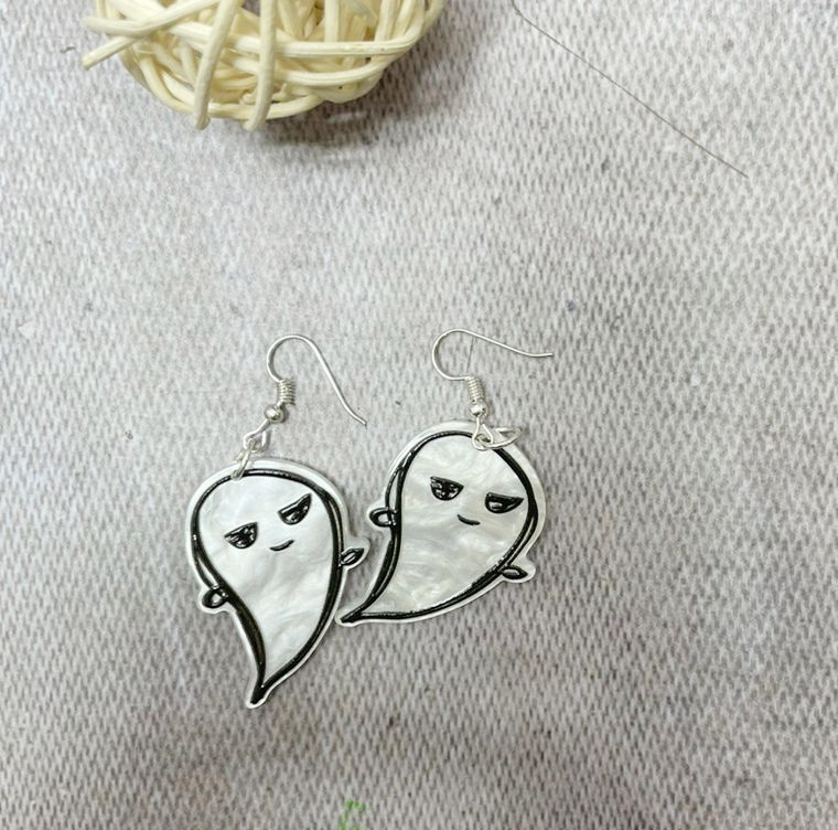 Сережки на Halloween в виде белых привидений - фото 2 - id-p112036014