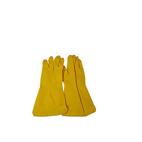 Перчатки латексные с хлопковым напылением, желтый, размер М