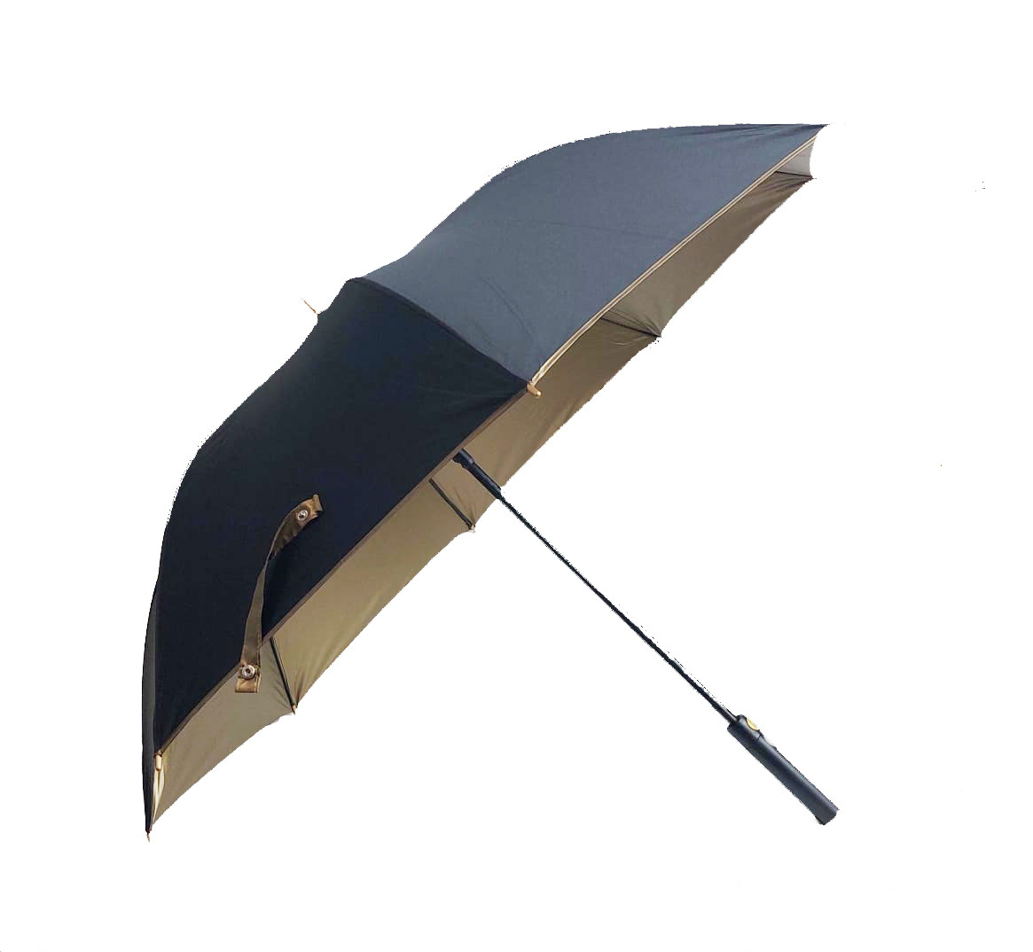 Зонт трость мужской автомат 95 см черно-золотистой, фото 1