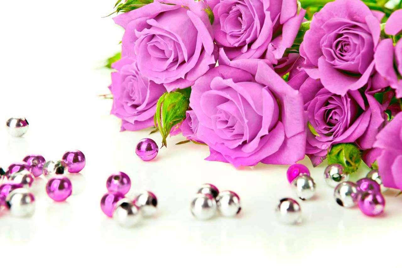 Роза фиолетовая с жемчугом 4-023 - фото 2 - id-p111666456