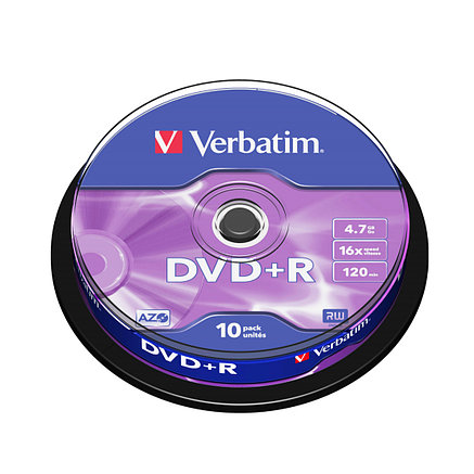 Диск DVD+R Verbatim (43498) 4.7GB 10штук Незаписанный 2-004302, фото 2