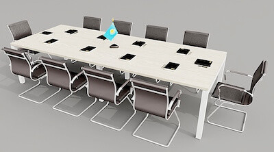 Конференц-стол на металлических опорах (3200*1200*750)