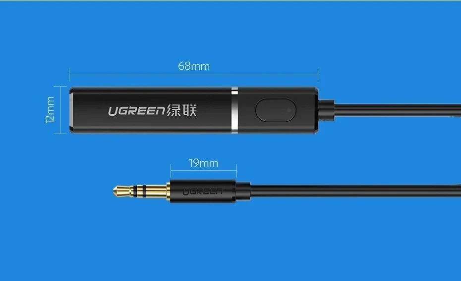 UGREEN 40761 Приемник ресивер звука CM107 Bluetooth 5.0 Transmitter Audio Adapter with 3.5mm (Black) - фото 2 - id-p112059975