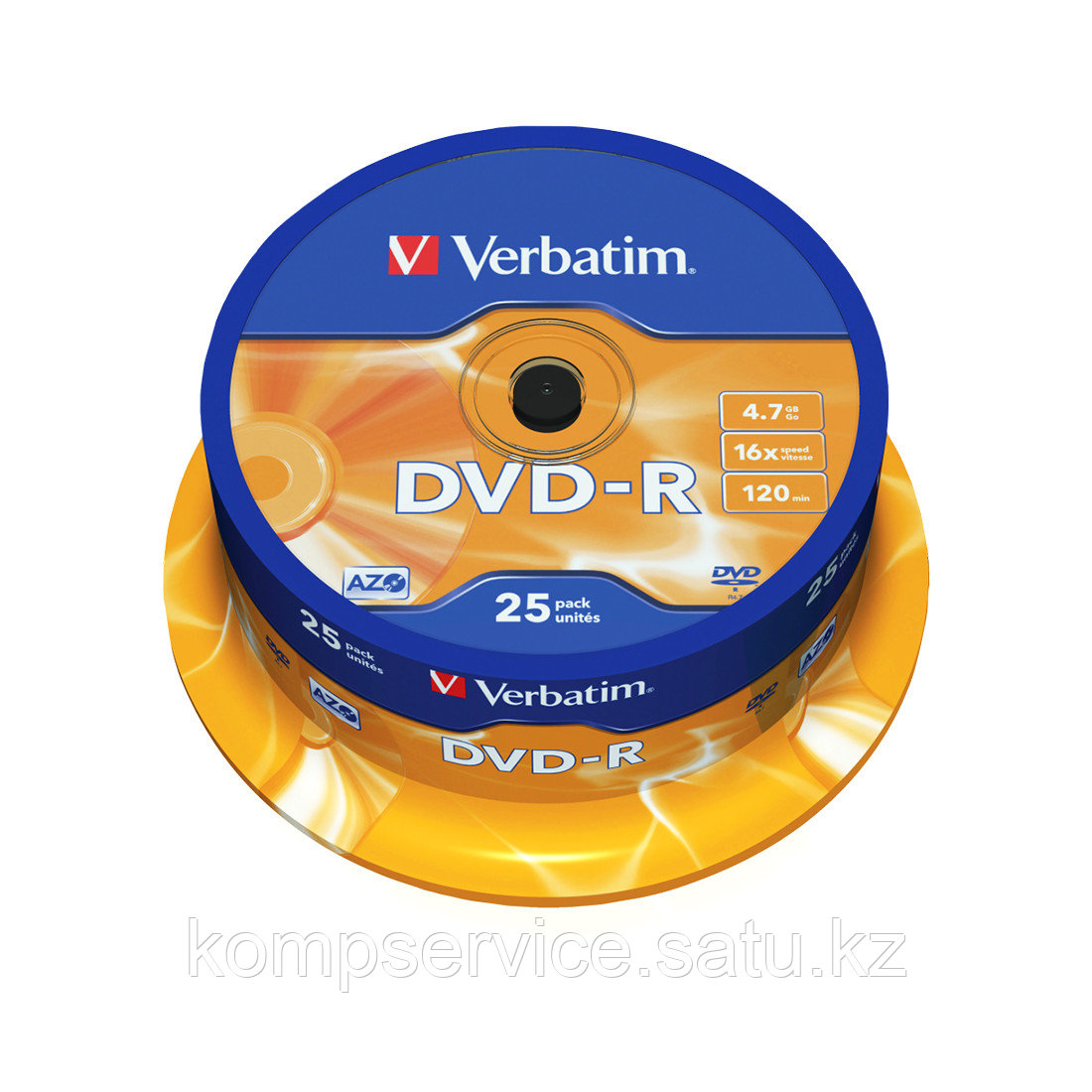 Диск DVD-R Verbatim (43522) 4.7GB 25штук Незаписанный - фото 2 - id-p112061214