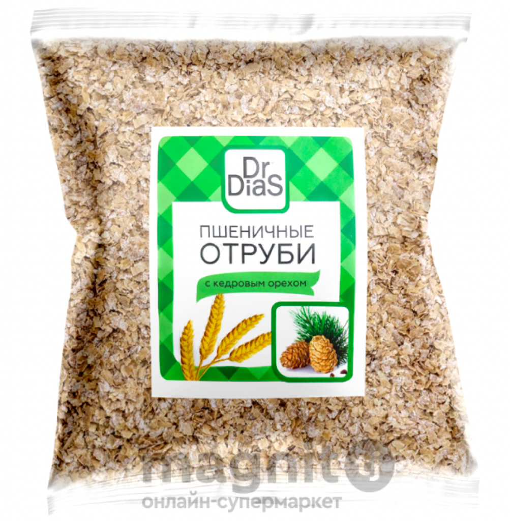 Dr.DiaS Отруби ПШЕНИЧНЫЕ "с КЕДРОВЫМ ОРЕХОМ" 200 гр