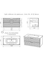 Тумба с раковиной "Stella 100" 3D подвесная с 2 ящиками Белый Глянец Домино, фото 3
