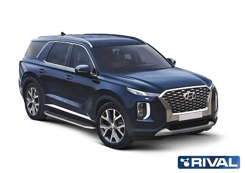 Пороги "Premium" + комплект крепежа, Hyundai Palisade 2020-2024