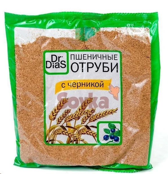 Отруби Dr.DiaS  ПШЕНИЧНЫЕ с ЧЕРНИКОЙ 200 гр.
