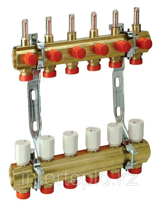 Комплект коллекторов с расходомерами GIACOMINI R553F 5 контуров