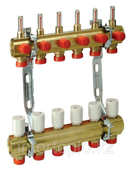 Комплект коллекторов с расходомерами GIACOMINI R553F 10 контуров