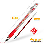 Ручка гелевая Crown "Hi-Jell Grip" 0,5мм, с резиновым упором для пальцев, красная, фото 3