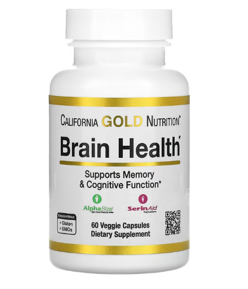 California Gold Nutrition, Brain Health, 60 растительных капсул