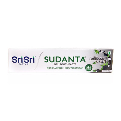 Зубная паста-гель с углем и солью "Суданта" (Sudanta) 100 г, Sri Sri Tattva
