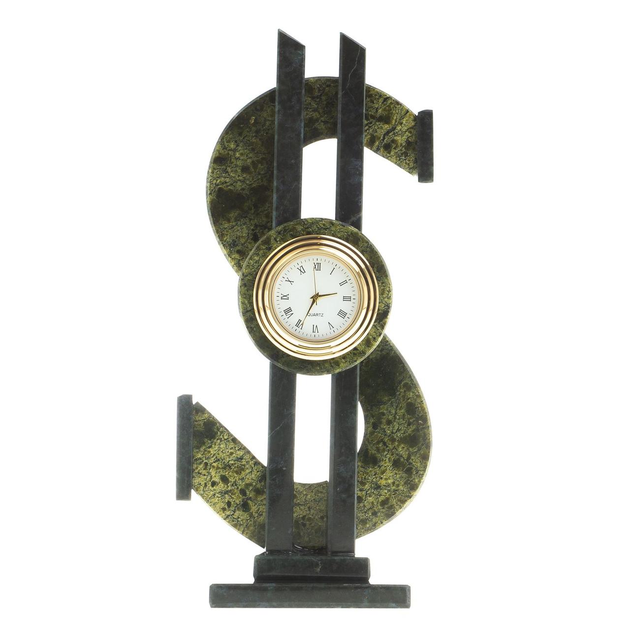 Настольные часы "Доллар" камень змеевик 113074 - фото 4 - id-p80870185