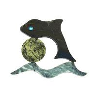 Сувенир на магните "Дельфин" камень змеевик 113795